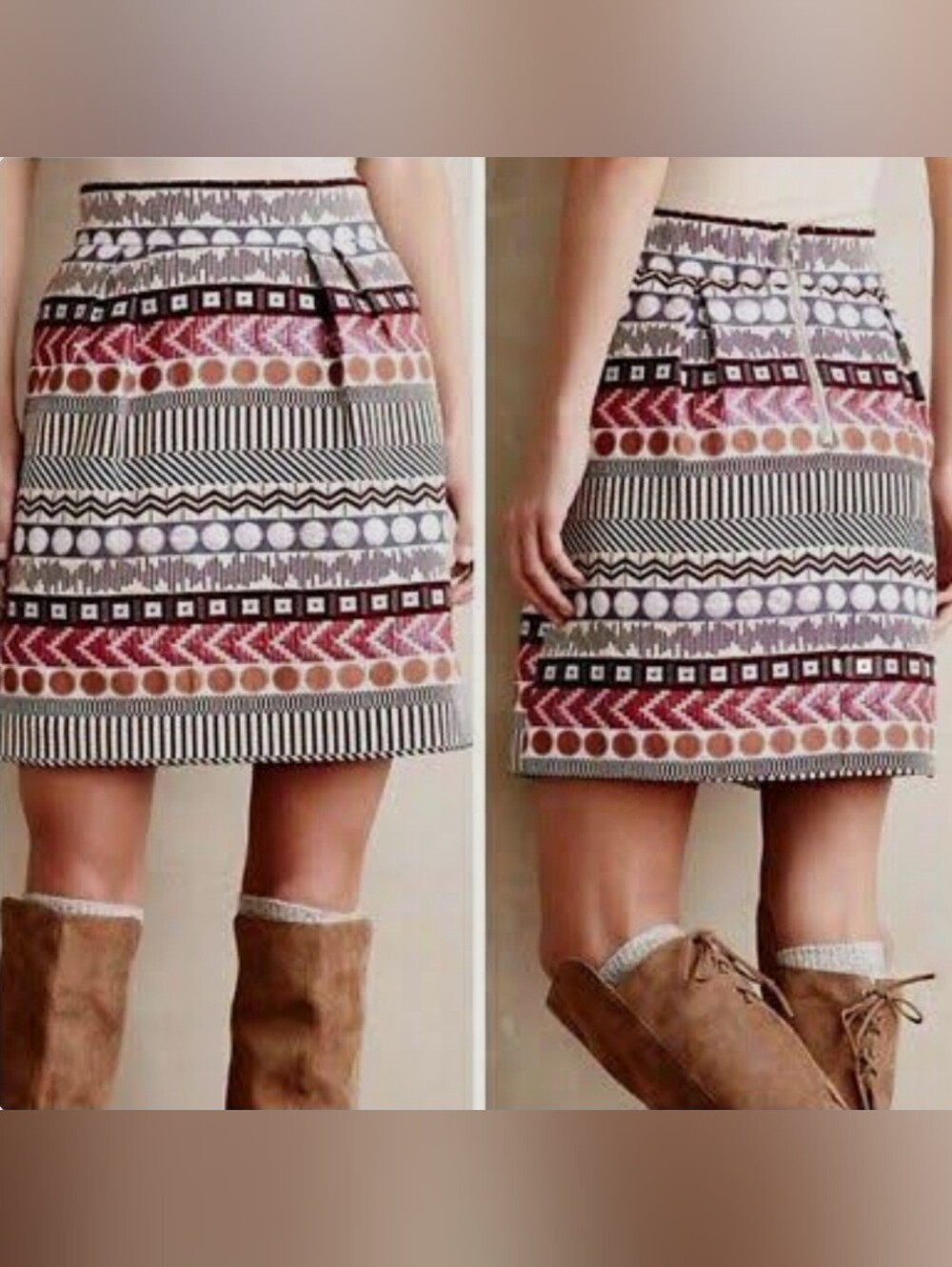 Anthropologie Nomad by Morgan Carper glistened metallic geo mini skirt NWT